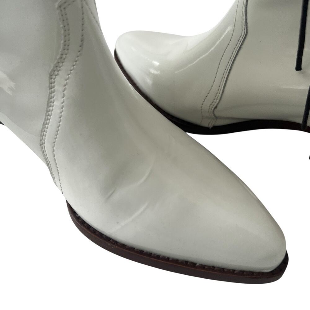 Free People New Frontier Western Boots In White Patent Leather Size 39.5 - Picture 9 of 14